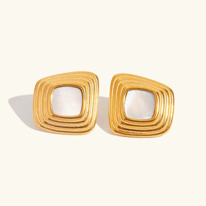 [Raffine]Sylvie Geometric Gold Earrings