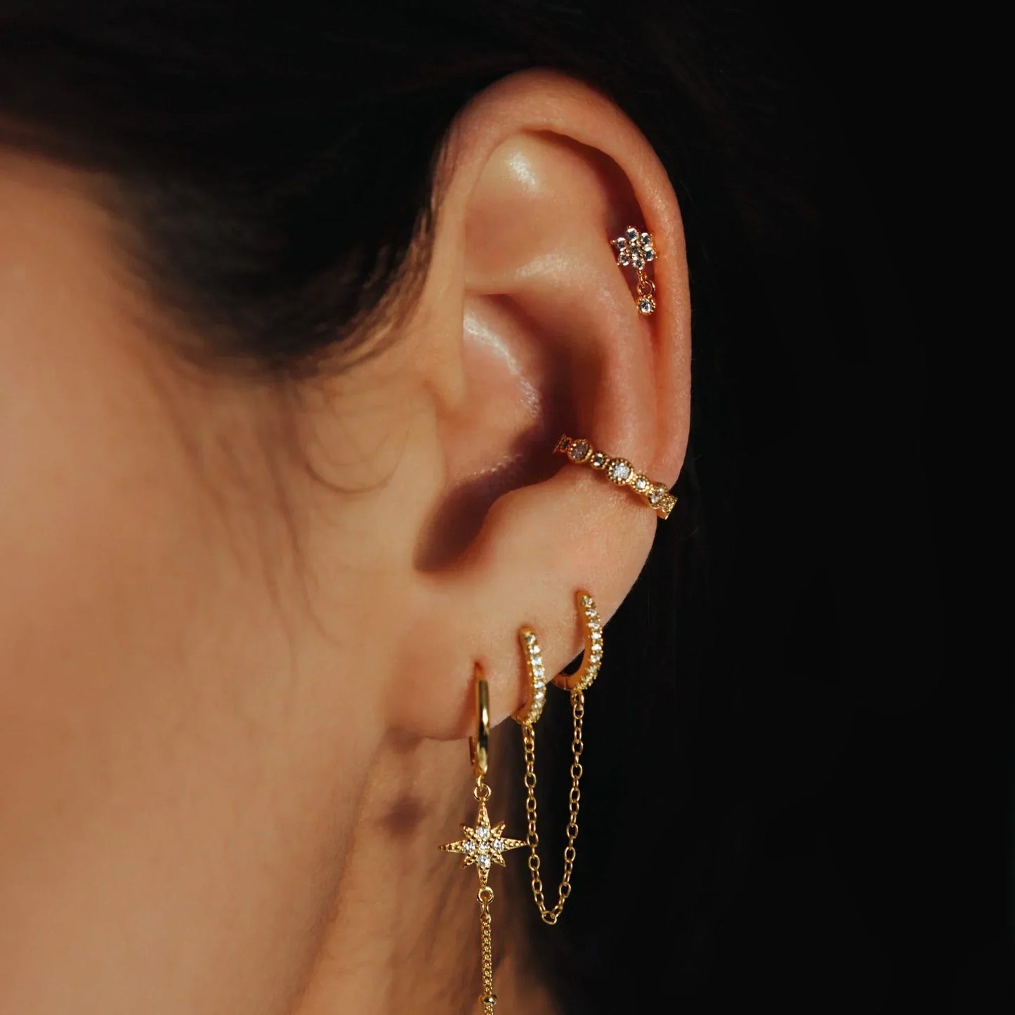 [Raffine]Roxanne Round Back Diamond Stud