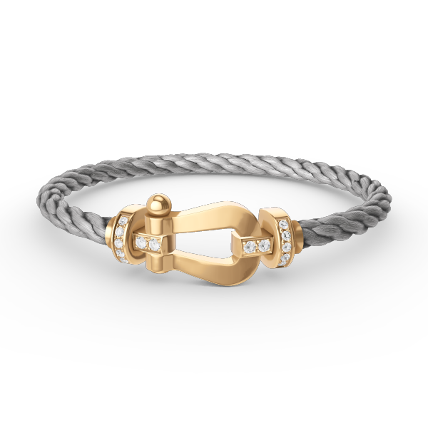 [Raffine]FORCE LARGE HORSESHOE HALF DIAMOND BRACELET GOLD