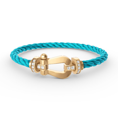 [Raffine]FORCE LARGE HORSESHOE HALF DIAMOND BRACELET GOLD
