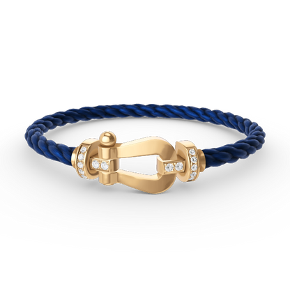 [Raffine]FORCE LARGE HORSESHOE HALF DIAMOND BRACELET GOLD