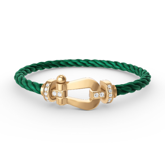[Raffine]FORCE LARGE HORSESHOE HALF DIAMOND BRACELET GOLD