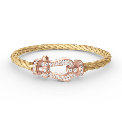[Raffine]FORCE LARGE HORSESHOE FULL DIAMOND BRACELET ROSE GOLD