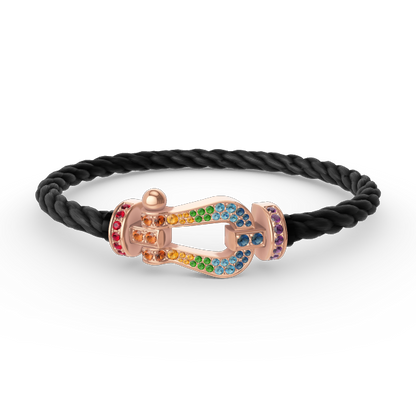 [Raffine]FORCE LARGE HORSESHOE  COLORED DIAMOND BRACELET ROSE GOLD