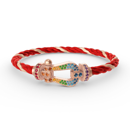[Raffine]FORCE LARGE HORSESHOE  COLORED DIAMOND BRACELET ROSE GOLD