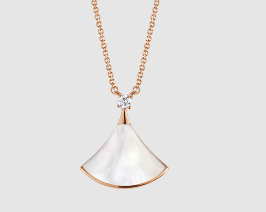 [Raffine]DREAM NECKLACE WHITE MOP PINK GOLD 1 DIAMOND