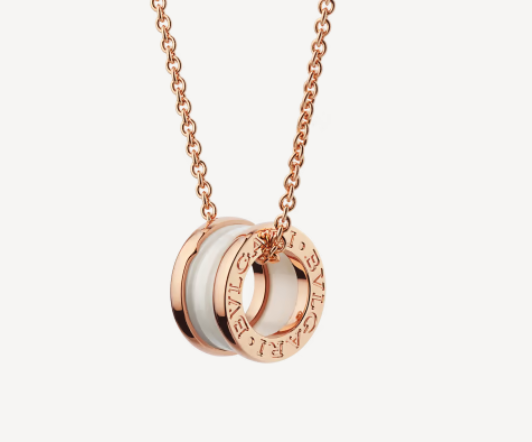 [Raffine]ZERO 1 WHITE CERAMIC PINK GOLD NECKLACE