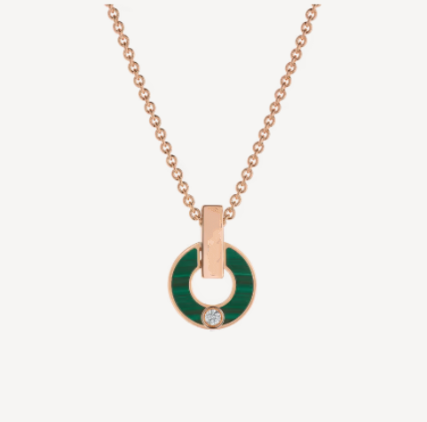 [Raffine]GARI NECKLACE PINK GOLD MALACHITE