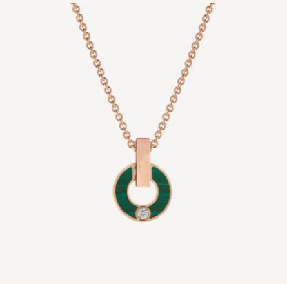 [Raffine]GARI NECKLACE PINK GOLD MALACHITE