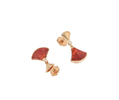 [Raffine]DREAM Carnelian PINK GOLD EARRINGS