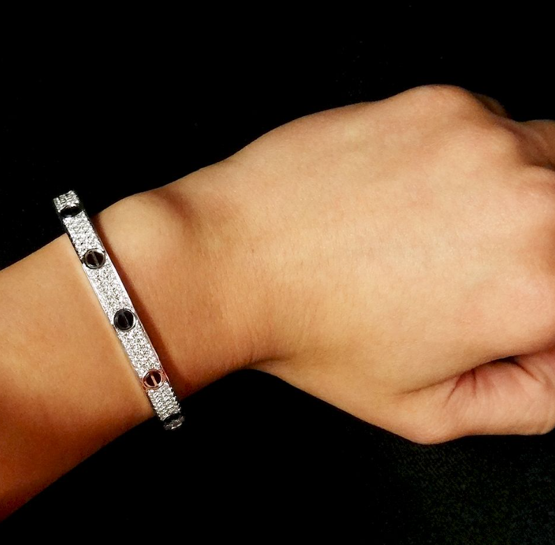 [Raffine]LOVE BRACELET 6.1MM DIAMOND-PAVED CERAMIC