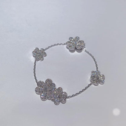 [Raffine]FRIVOLE SILVER 5 FLOWERS BRACELET
