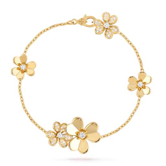 [Raffine]FRIVOLE GOLD 5 FLOWERS BRACELET