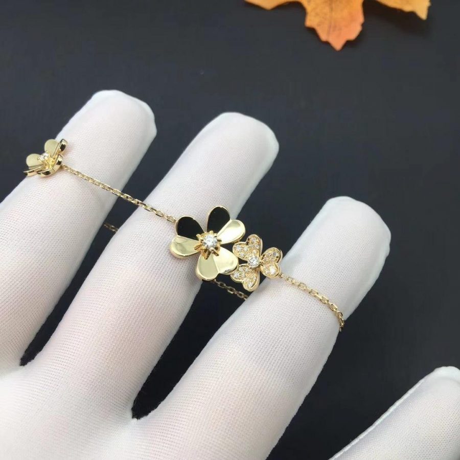 [Raffine]FRIVOLE GOLD 5 FLOWERS BRACELET