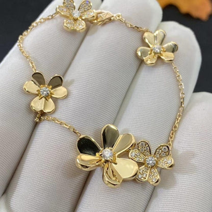 [Raffine]FRIVOLE GOLD 5 FLOWERS BRACELET