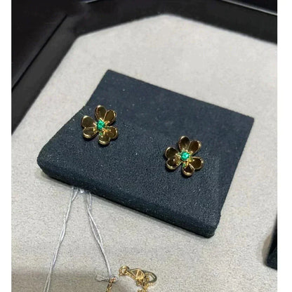 [Raffine]FRIVOLE  FLOWER MALACHITE EARRINGS