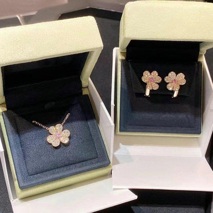 [Raffine]FRIVOLE PINK GOLD FLOWER DIAMOND EARRINGS