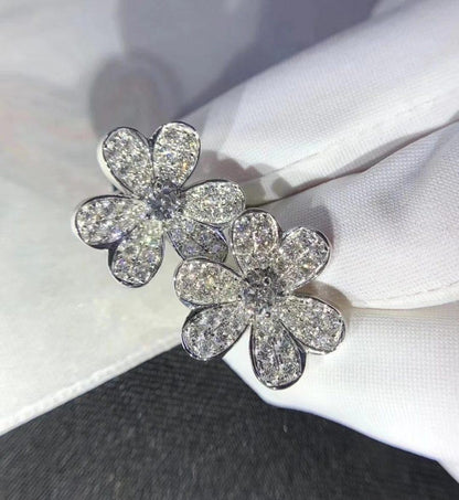 [Raffine]FRIVOLE SILVER FLOWER DIAMOND EARRINGS