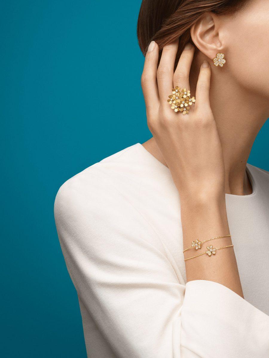 [Raffine]FRIVOLE GOLD FLOWER DIAMOND EARRINGS