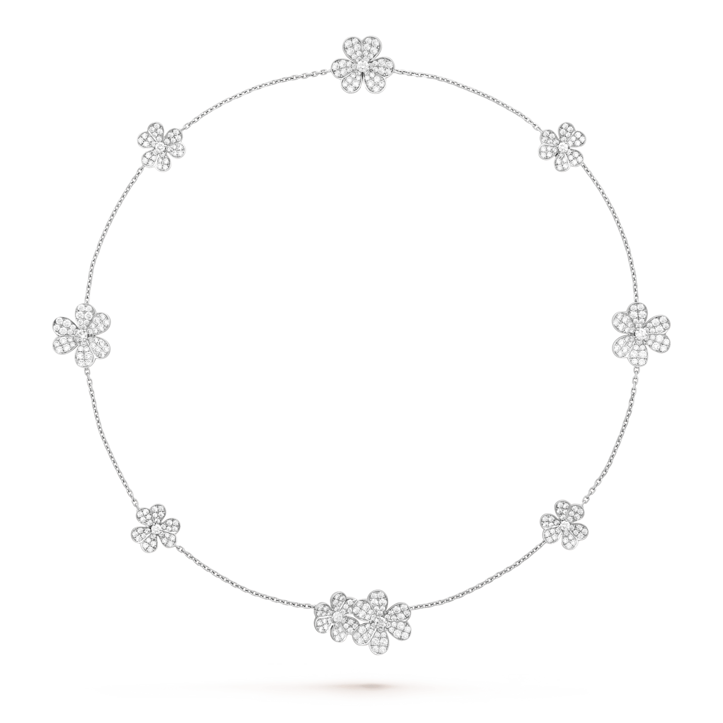 [Raffine] COLLAR FRIVOLE DE PLATA CON 9 FLORES