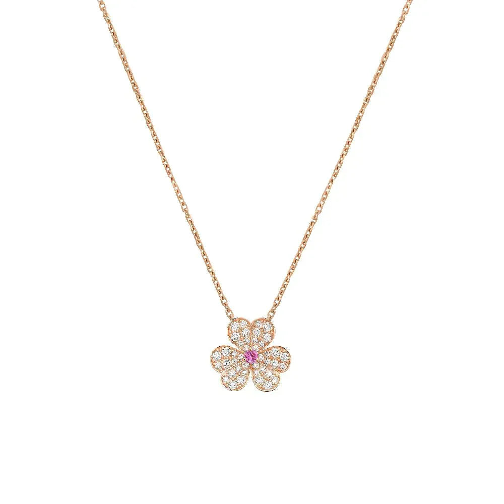 [Raffine]FRIVOLE ROSE GOLD FLOWER DIAMOND NECKLACE