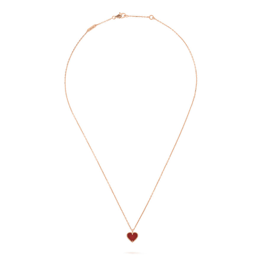 [Raffine]COLLAR DE CORAZÓN DE CORNALINA DE TRÉBOL DE MOLINO