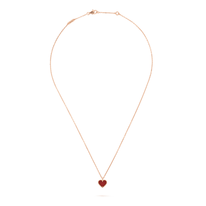 [Raffine]COLLAR DE CORAZÓN DE CORNALINA DE TRÉBOL DE MOLINO