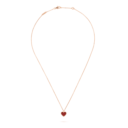 [Raffine]COLLAR DE CORAZÓN DE CORNALINA DE TRÉBOL DE MOLINO