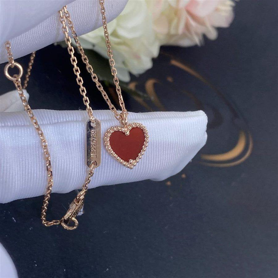 [Raffine]COLLAR DE CORAZÓN DE CORNALINA DE TRÉBOL DE MOLINO