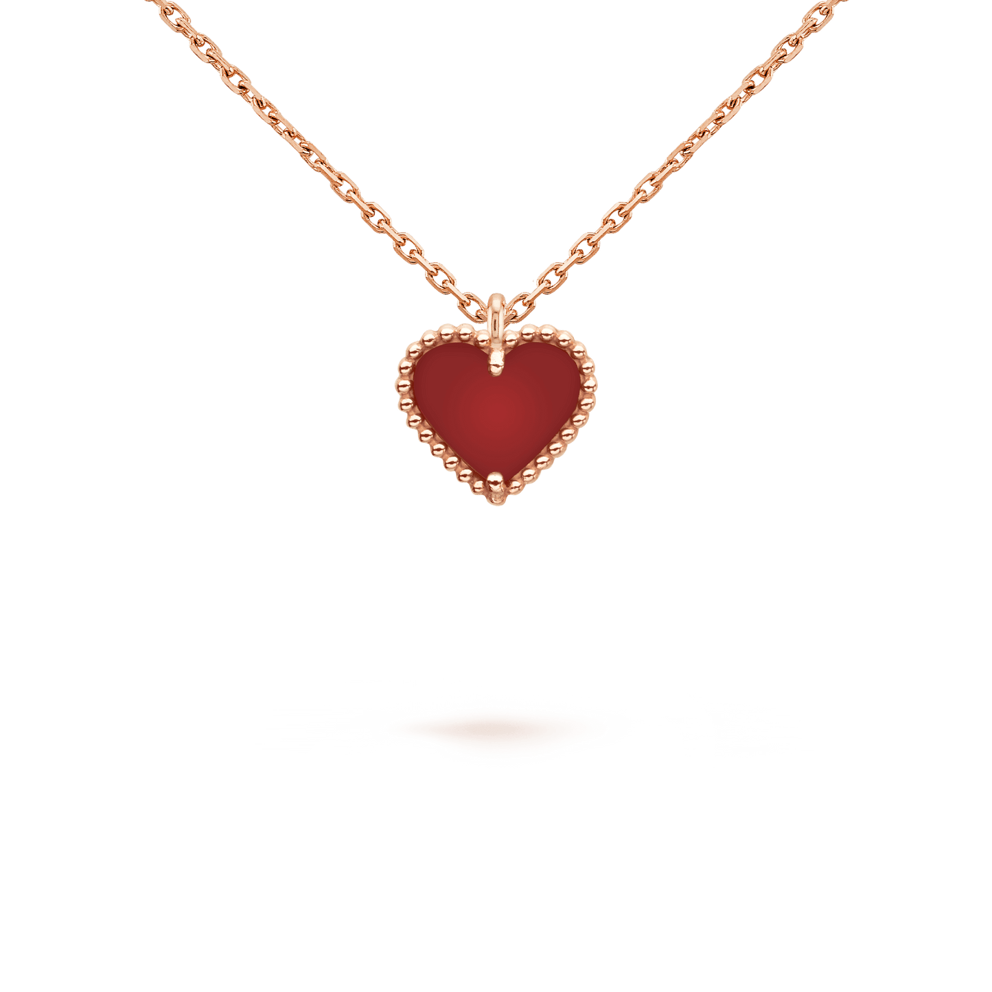 [Raffine]COLLAR DE CORAZÓN DE CORNALINA DE TRÉBOL DE MOLINO