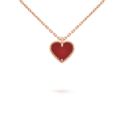 [Raffine]COLLAR DE CORAZÓN DE CORNALINA DE TRÉBOL DE MOLINO
