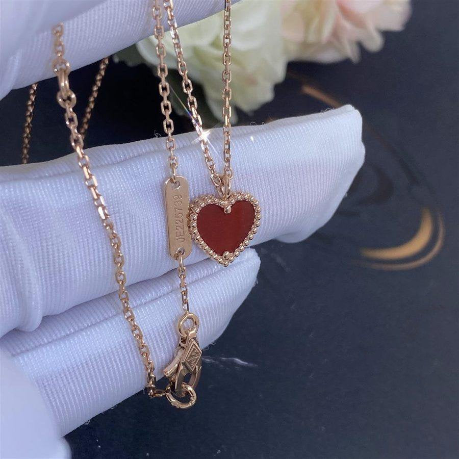 [Raffine]COLLAR DE CORAZÓN DE CORNALINA DE TRÉBOL DE MOLINO