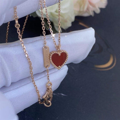 [Raffine]COLLAR DE CORAZÓN DE CORNALINA DE TRÉBOL DE MOLINO