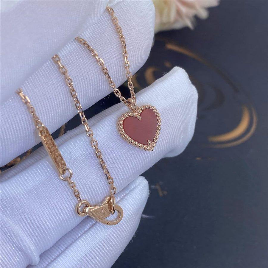 [Raffine]COLLAR DE CORAZÓN DE CORNALINA DE TRÉBOL DE MOLINO