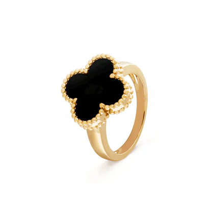 [Raffine]Anillo de ónix y trébol