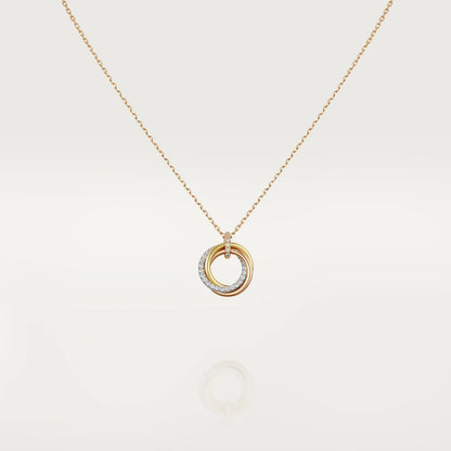 [Raffine]TRINITY NECKLACE SILVER GOLD PINK GOLD DIAMONDS