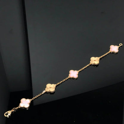 [Raffine] CLOVER 5 MOTIFS ROSA PERLMUTT ARMBAND KOLLEKTION