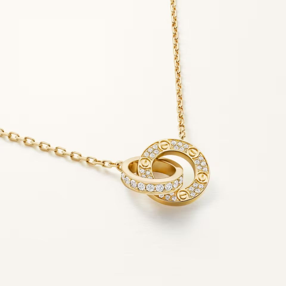 [Raffine]LOVE  FULL DIAMOND PENDANT NECKLACE
