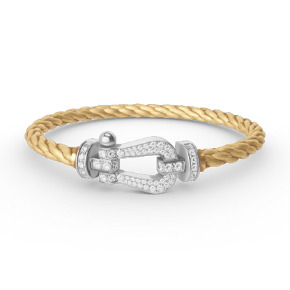 [Raffine]FORCE LARGE HORSESHOE FULL DIAMOND BRACELET SILVER