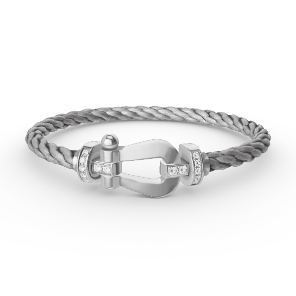 [Raffine]FORCE LARGE HORSESHOE HALF DIAMOND BRACELET SILVER