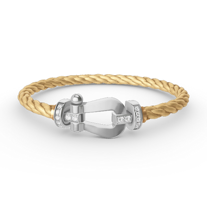 [Raffine]FORCE LARGE HORSESHOE HALF DIAMOND BRACELET SILVER