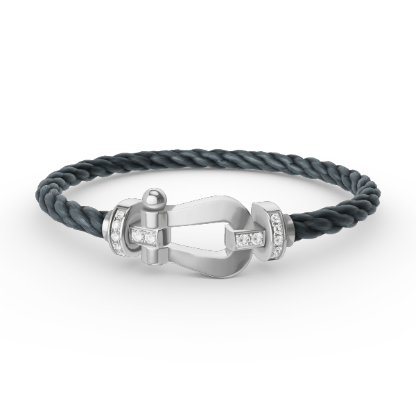 [Raffine]FORCE LARGE HORSESHOE HALF DIAMOND BRACELET SILVER