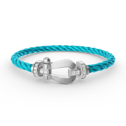[Raffine]FORCE LARGE HORSESHOE HALF DIAMOND BRACELET SILVER