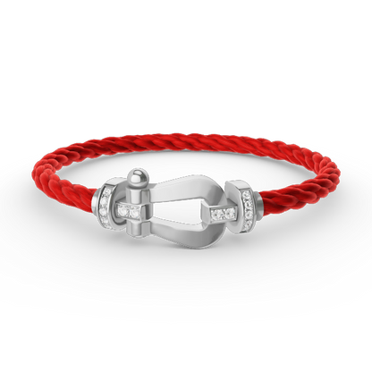 [Raffine]FORCE LARGE HORSESHOE HALF DIAMOND BRACELET SILVER