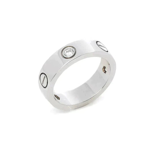 [Raffine] ANILLO DE AMOR 5.5MM 3 DIAMANTES PLATA