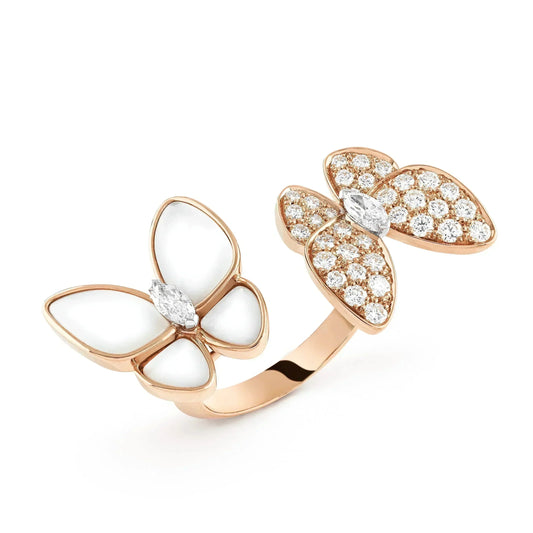 [Raffine]TWIN BUTTERFLY DIAMOND MOP RING