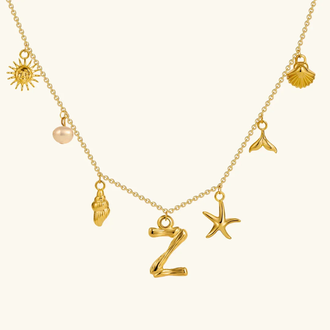 [Raffine]Avaria Ocean Initial Necklace