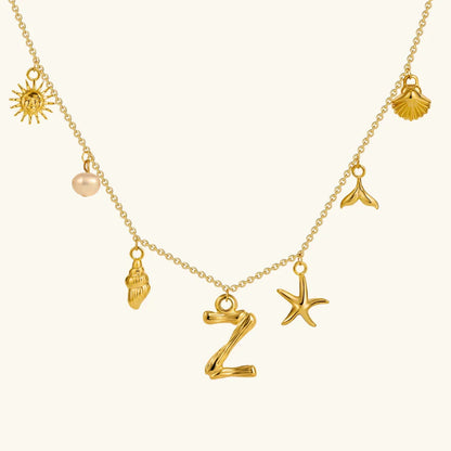 [Raffine]Avaria Ocean Initial Necklace